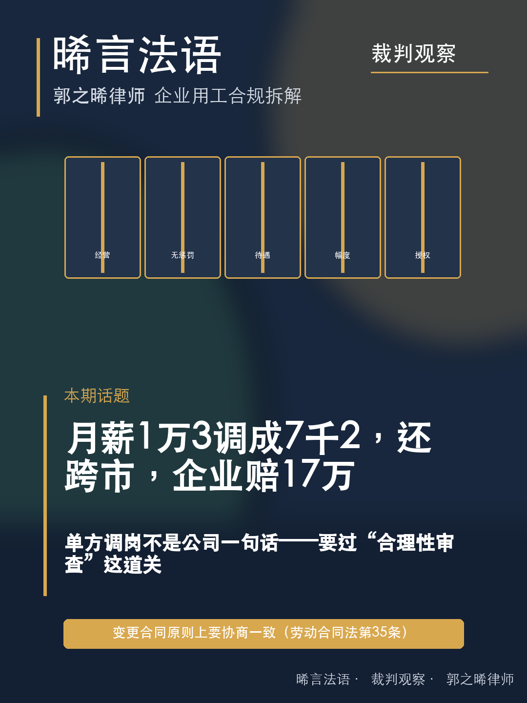 企业能不能单方给员工调岗调薪：从六个判决看合法边界与操作要件